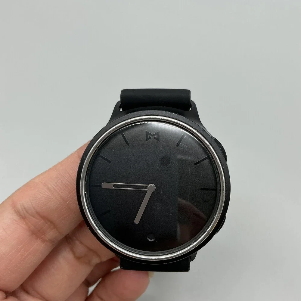 Misfit Phase Mens Watch 41mm Black Dial Black Silicone Hybrid New Battery